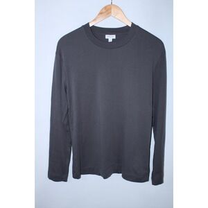 Sunspel Men's Small Gray Crew Neck Long Sleeve T-Shirt